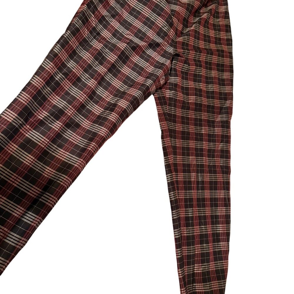 VTG Style & Co. Collection Womens Plaid 100% Silk lined trouser Pants14 Holiday